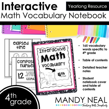 Preview of Interactive Math Vocabulary for 4th Grade