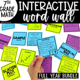 Interactive Math Word Wall Card Sort 7th Grade Vocabulary Bundle