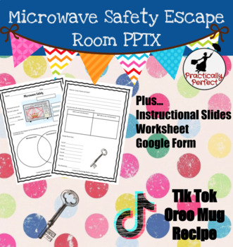 Preview of Interactive Microwave Safety with Virtual Escape Room, quiz, games, recipe PPTX