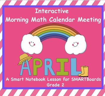 Preview of Interactive Math and Calendar  SMARTBoard for April Common Core