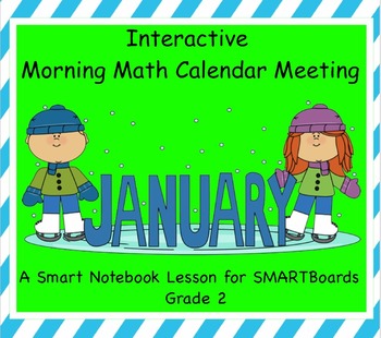 Preview of Interactive Morning Math Calendar Meeting SMARTBoard for January Common Core