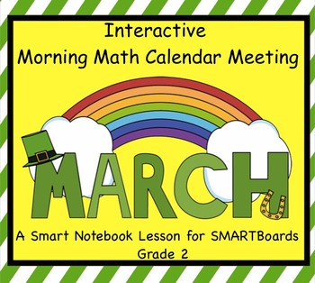 Preview of Interactive Morning Math Calendar Meeting SMARTBoard for March Common Core