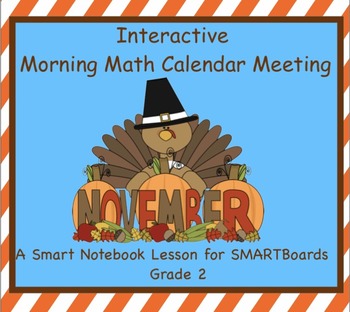 Preview of Interactive Morning Math Calendar Meeting SMARTBoard for November Common Core