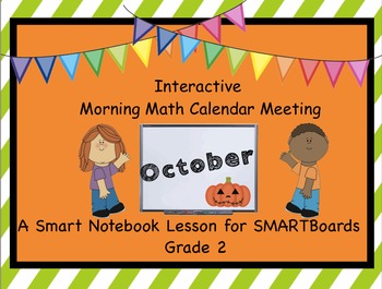Preview of Calendar Math SMARTBoard for October Common Core - Attendance - Math - Calendar