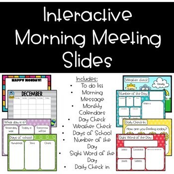 Preview of Interactive Morning Meeting Google Slides