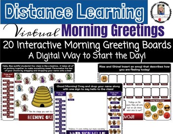 Preview of Interactive Morning Meeting Greeting Boards for Hybrid or Distance Learning!