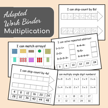 Preview of Interactive Multiplication Adapted Work Binder including Arrays & Skip-Counting