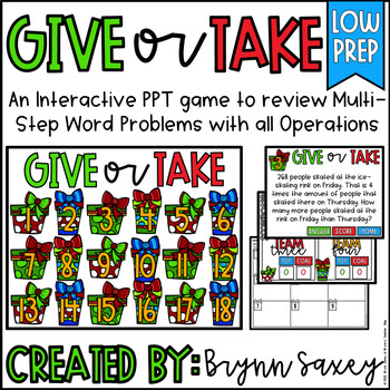 Preview of Interactive Multistep Word Problems Game | Holiday Themed