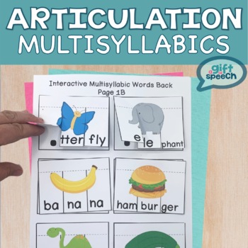 Preview of Multisyllabic Words NO PREP Articulation Speech Therapy Activities