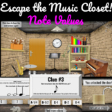Interactive Music Escape Room for Google Slides- NOTE VALUES