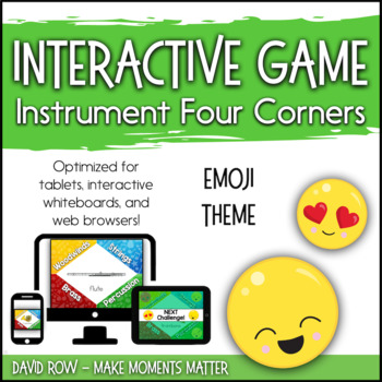 Preview of Interactive Music Games - Four Corners Instrument Game : Catch the Emojis!