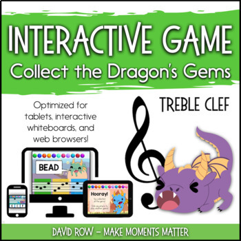 Preview of Interactive Music Games - Treble Clef : Collect the Dragon's Gems!