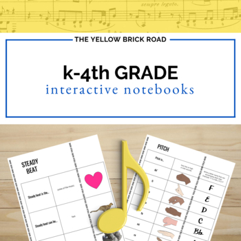 Preview of Kindergarten-4th Grade Music Interactive Notebook Bundle