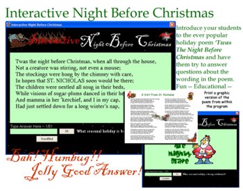 Preview of Interactive Night Before Christmas New Version