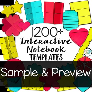 Preview of Interactive Notebook Templates 1200+ Freebie Sample & Preview