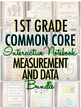 Preview of Interactive Notebook: 1st Grade CCSS Measurement and Data BUNDLE