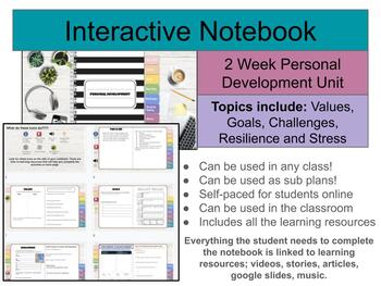 Preview of Interactive Notebook (2 wk Unit) Personal Development, Sub Plans any class!