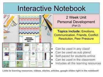 Preview of Interactive Notebook (2 wk Unit) Personal Development, Sub Plans any class! 