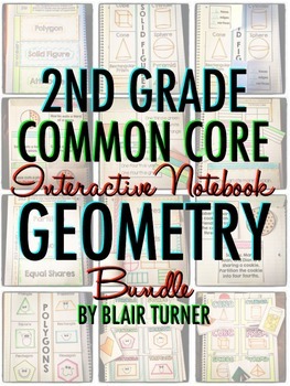 Preview of Interactive Notebook: 2nd Grade CCSS Geometry BUNDLE