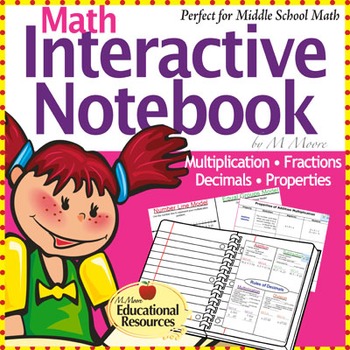 Preview of Math Interactive Notebook - Perfect for 5th Grade through 7th Grade!