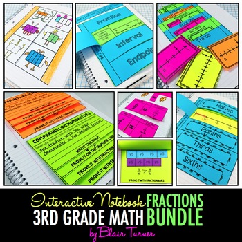 Preview of Interactive Notebook: 3rd Grade CCSS Numbers and Operations - Fractions BUNDLE