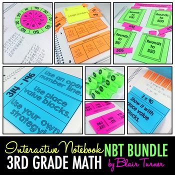 Preview of Interactive Notebook: 3rd Grade CCSS Numbers and Operations in Base Ten BUNDLE