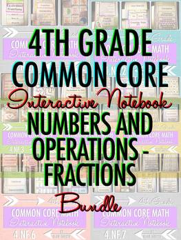 Preview of Interactive Notebook: 4th Grade CCSS Numbers and Operations - FRACTIONS BUNDLE