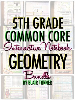 Preview of Interactive Notebook: 5th Grade CCSS Geometry BUNDLE
