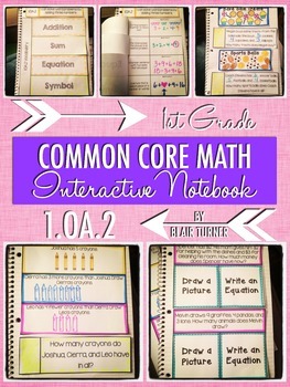 Preview of Interactive Notebook Activities - Addition Word Problems with 3 Numbers {1.OA.2}