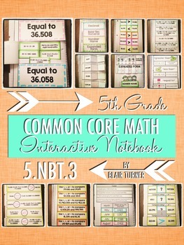 Preview of Interactive Notebook Activities - Decimals {5.NBT.3}