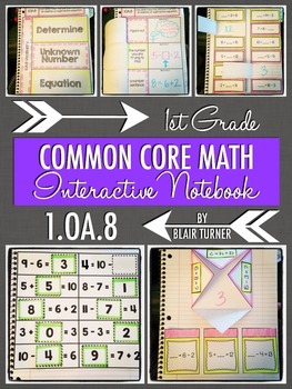 Preview of Interactive Notebook Activities - Missing Numbers {1.OA.8}