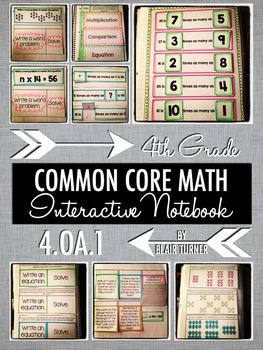 Preview of Interactive Notebook Activities - Multiplicative Comparison {4.OA.1}