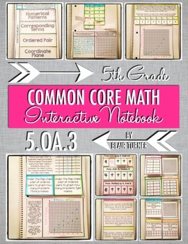 Preview of Interactive Notebook Activities - Patterns and Coordinate Planes {5.OA.3}