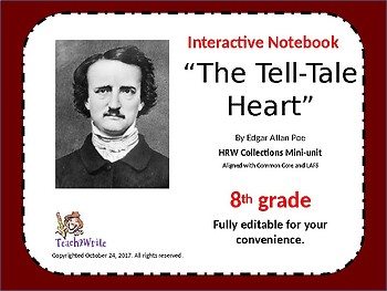 Preview of "The Tell-Tale Heart" Interactive Notebook Activities Collections Grade 8