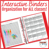 Interactive Notebook Binders - Organization for ALL Classes!