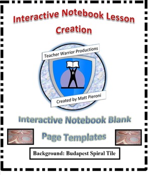 Preview of Interactive Notebook Blank Template Pages- Budapest Spiral Design