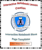 Interactive Notebook Blank Template Pages- Orange/White