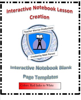 Preview of Interactive Notebook Blank Template Pages- Red/White