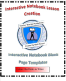 Interactive Notebook Blank Template Pages- Red/White