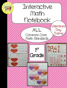 Preview of Valentine's Day Interactive 1st Grade Math Notebook