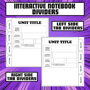 Preview of Interactive Notebook Divider Templates