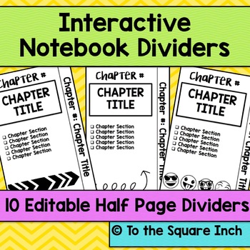 Preview of Interactive Notebook Dividers