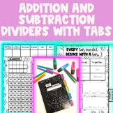 Interactive Notebook Dividers with Tabs: Addition and Subtraction