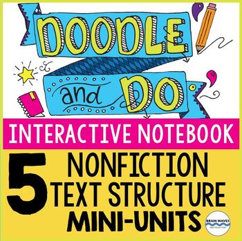 Preview of Interactive Notebook Doodle and Do - 5 Units on Nonfiction Text Structure BUNDLE