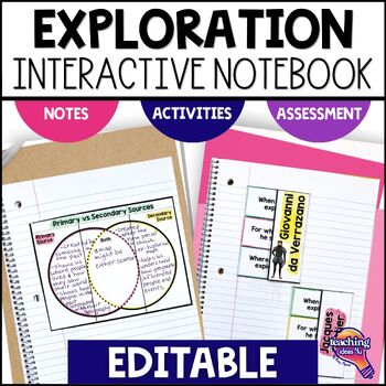 Preview of Explorers & the Age of Exploration EDITABLE Interactive Notebook & Test