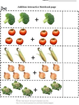 Distance Learning Fruits & Vegetables Cut Paste Kindergarten Special Ed