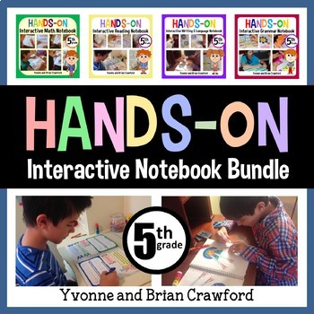 Preview of Interactive Notebook Fifth Grade Bundle with Scaffolded Notes + Google Slides