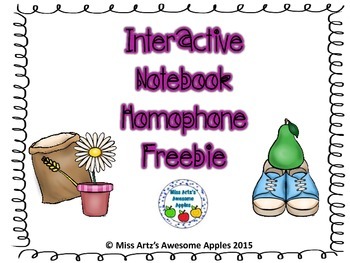 Preview of Interactive Notebook - Homophone Freebie!