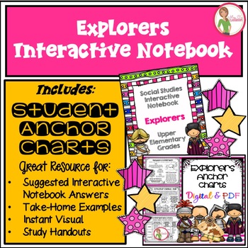 Preview of EXPLORERS - INTERACTIVE NOTEBOOK & (DIGITAL / PDF) ANCHOR CHARTS COMBO