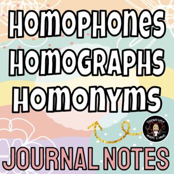 Preview of Interactive Notebook Journal + Homophone + Homograph + Homonym + Digital + Print